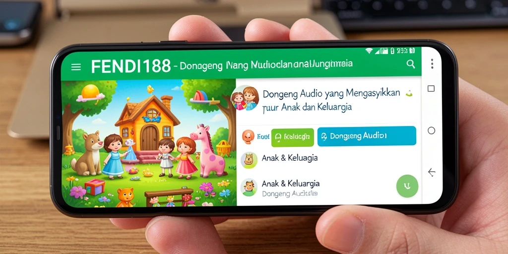 Antarmuka menarik FENDI188 dengan pilihan dongeng audio yang bervariasi.