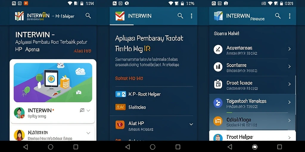Antarmuka INTERWIN yang sederhana dan fungsional dalam proses rooting.