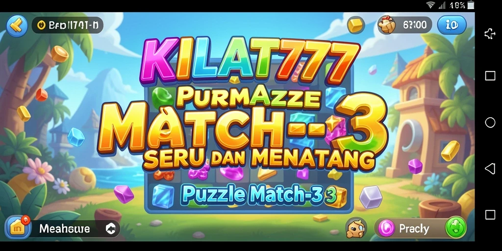 Antarmuka menarik KILAT777 dengan fitur Puzzle Match-3.