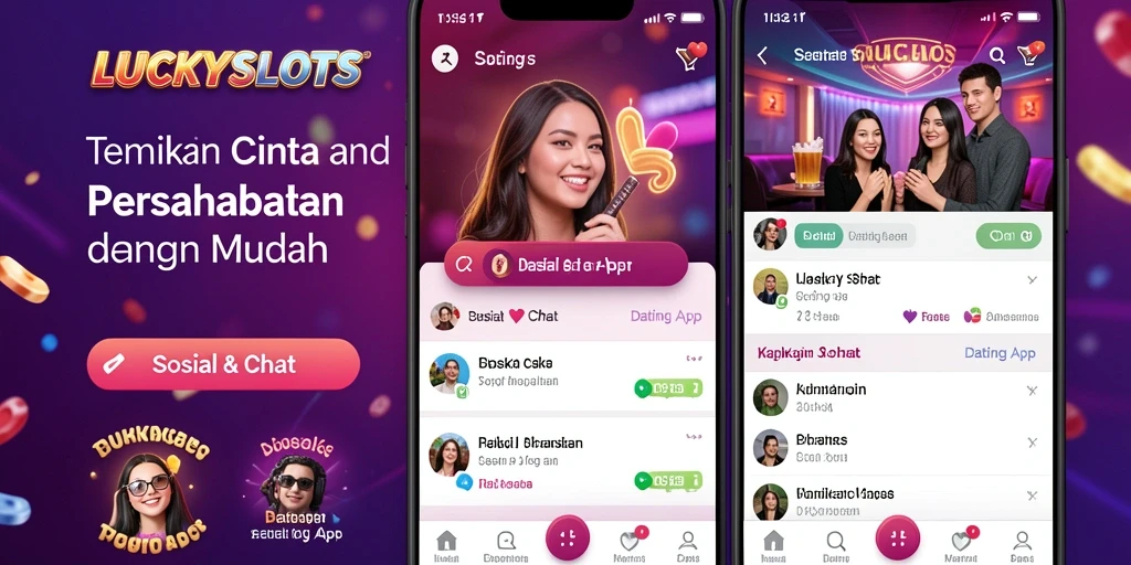 Antarmuka menarik LUCKYSLOTS untuk mencari teman dan cinta.
