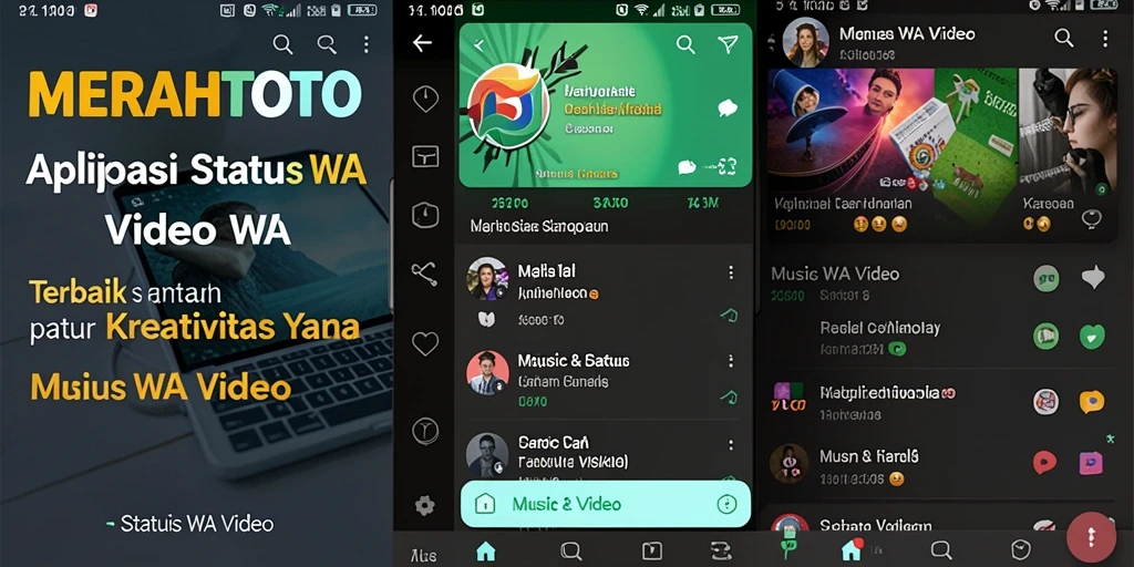 Antarmuka MERAHTOTO yang memudahkan pencarian video status WA.