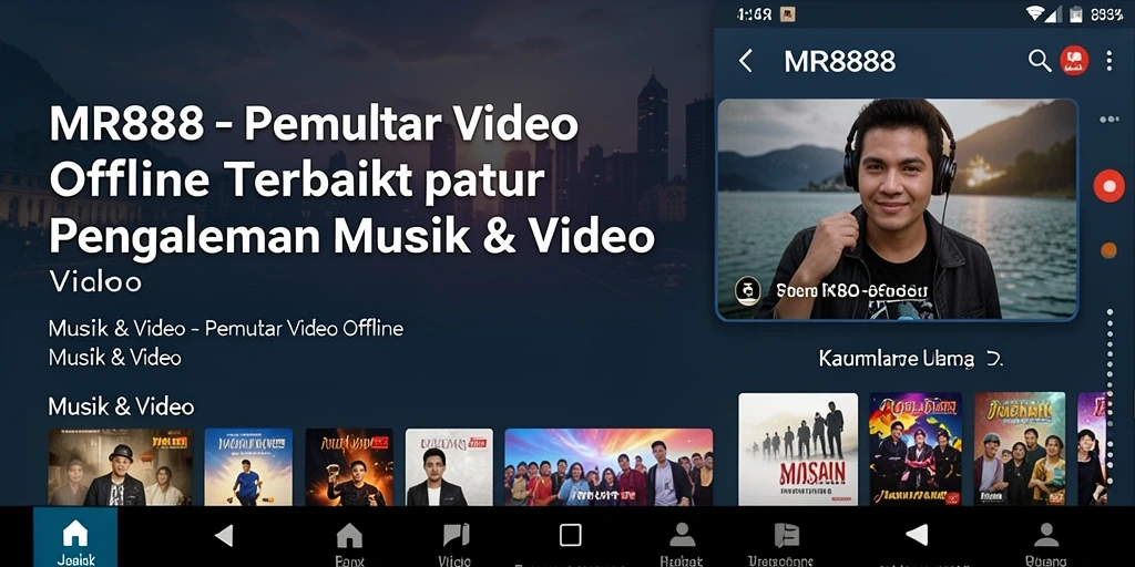 Screenshot antarmuka MR888 sebagai Pemutar Video Offline yang mudah digunakan.
