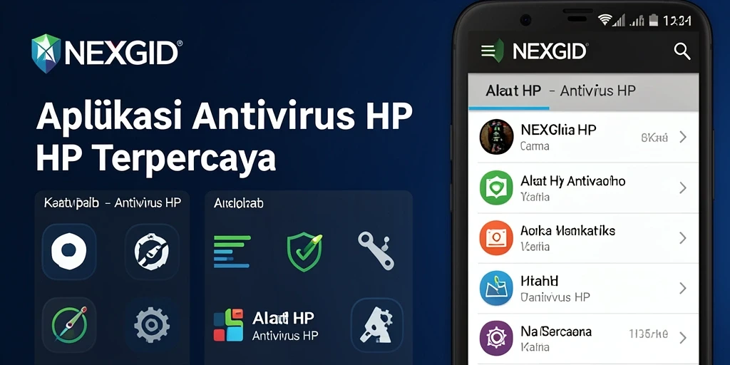 Antarmuka NEXGID yang sederhana dan fungsional untuk antivirus HP.