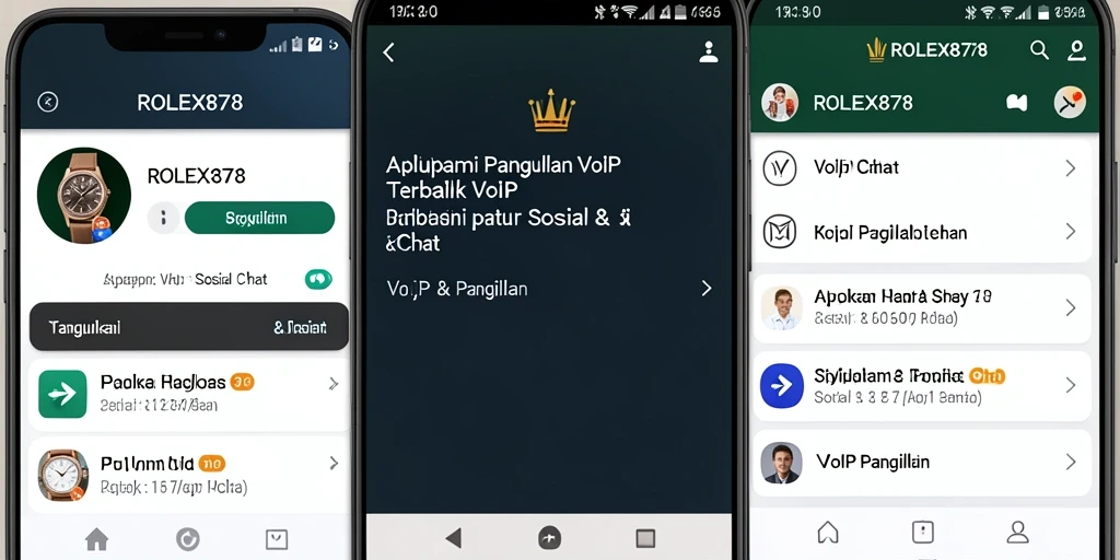 Tampilan antarmuka aplikasi ROLEX878 yang modern dan intuitif.