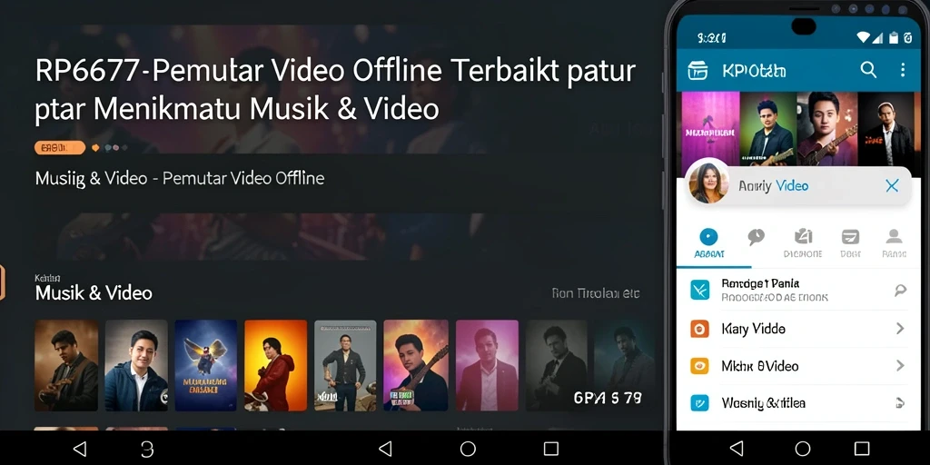 Tampilan antarmuka RP6677 yang sederhana dan intuitif untuk pemutar video offline.