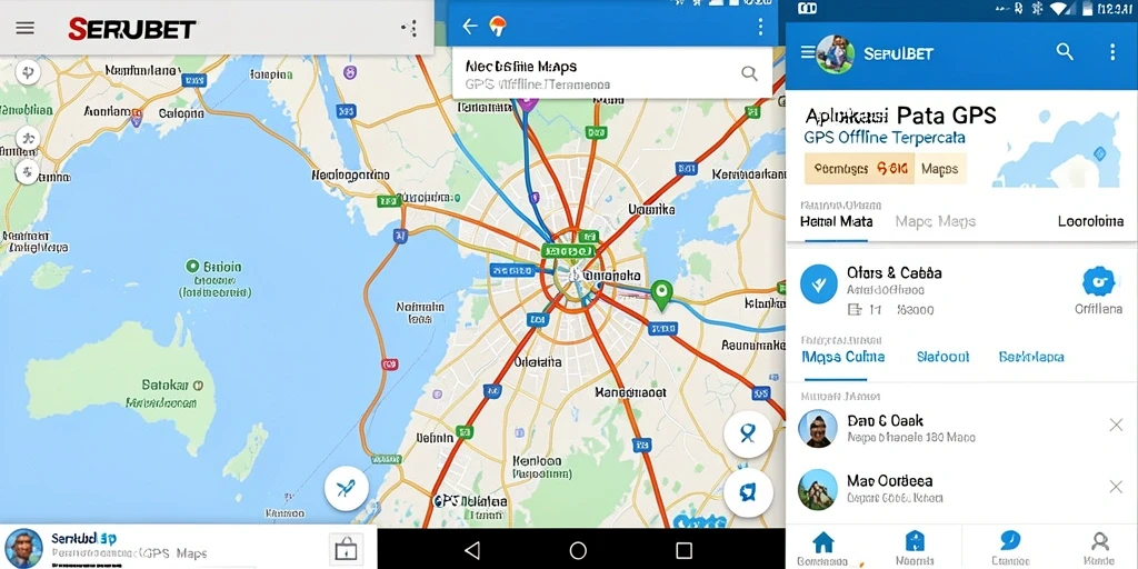 Tampilan antarmuka SERUBET dengan fitur GPS Offline Maps.