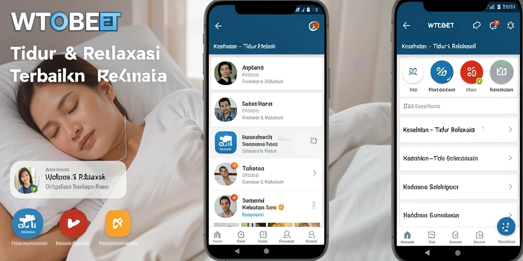 Antarmuka pengguna WTOBET dengan fitur Tidur & Relaksasi.